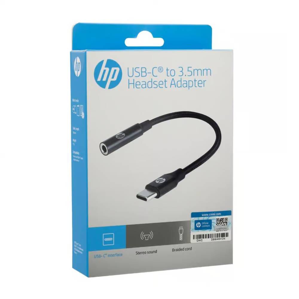 Adaptador De Audio Hp Dhc-tc131 Usb-c A 3,5mm Trenzado Negro image number 3.0