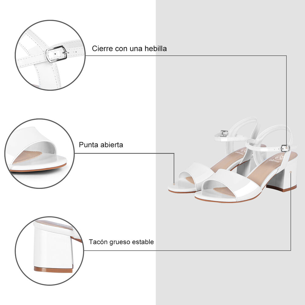 Sandalia Casual Taco Blanca Mujer Weide Gh64 image number 6.0