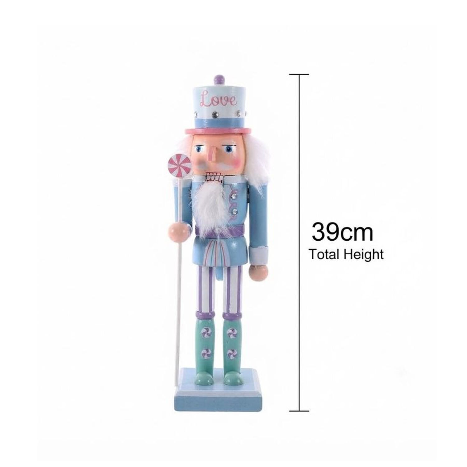 Cascanueces Navide&ntilde;o De Madera Soldado Azul Decoracion Navidad 39cm image number 1.0