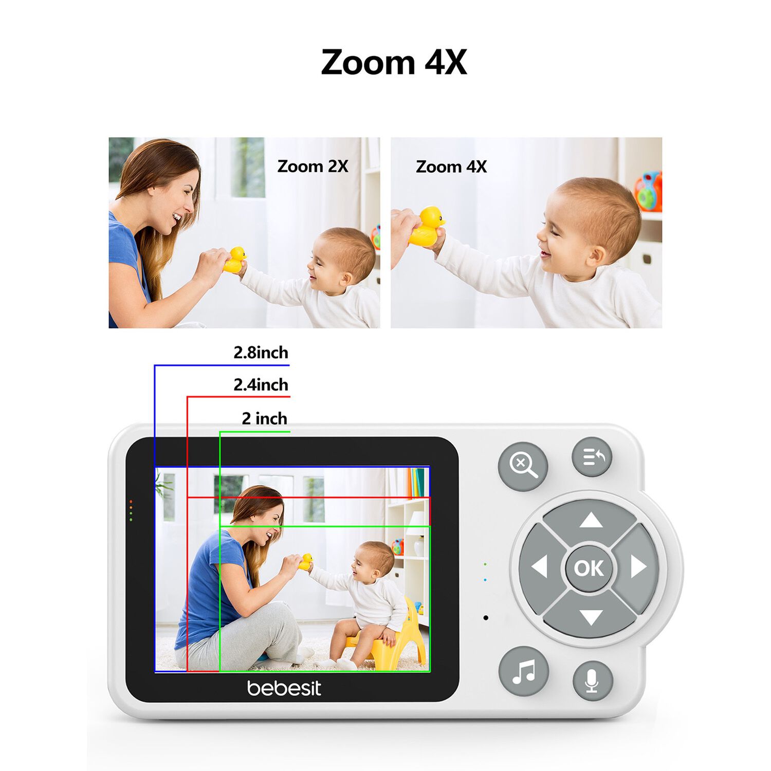 Monitor Camara Smartguard 2.0 4x Zoom Con Ruido Blanco image number 3.0