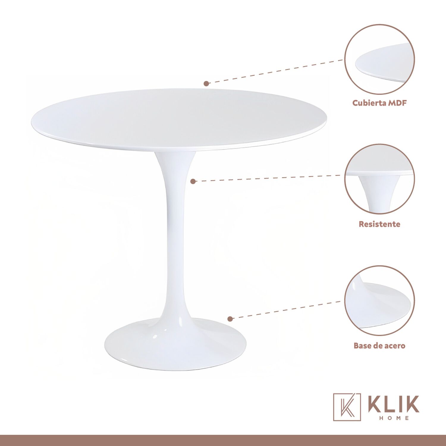 Comedor Mesa Tulip Blanca - 4 Sillas Eames Blancas image number 2.0