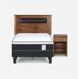Cama Europea Rosen New Style 6 / 1.5 Plazas / Base Normal + Set De Maderas
