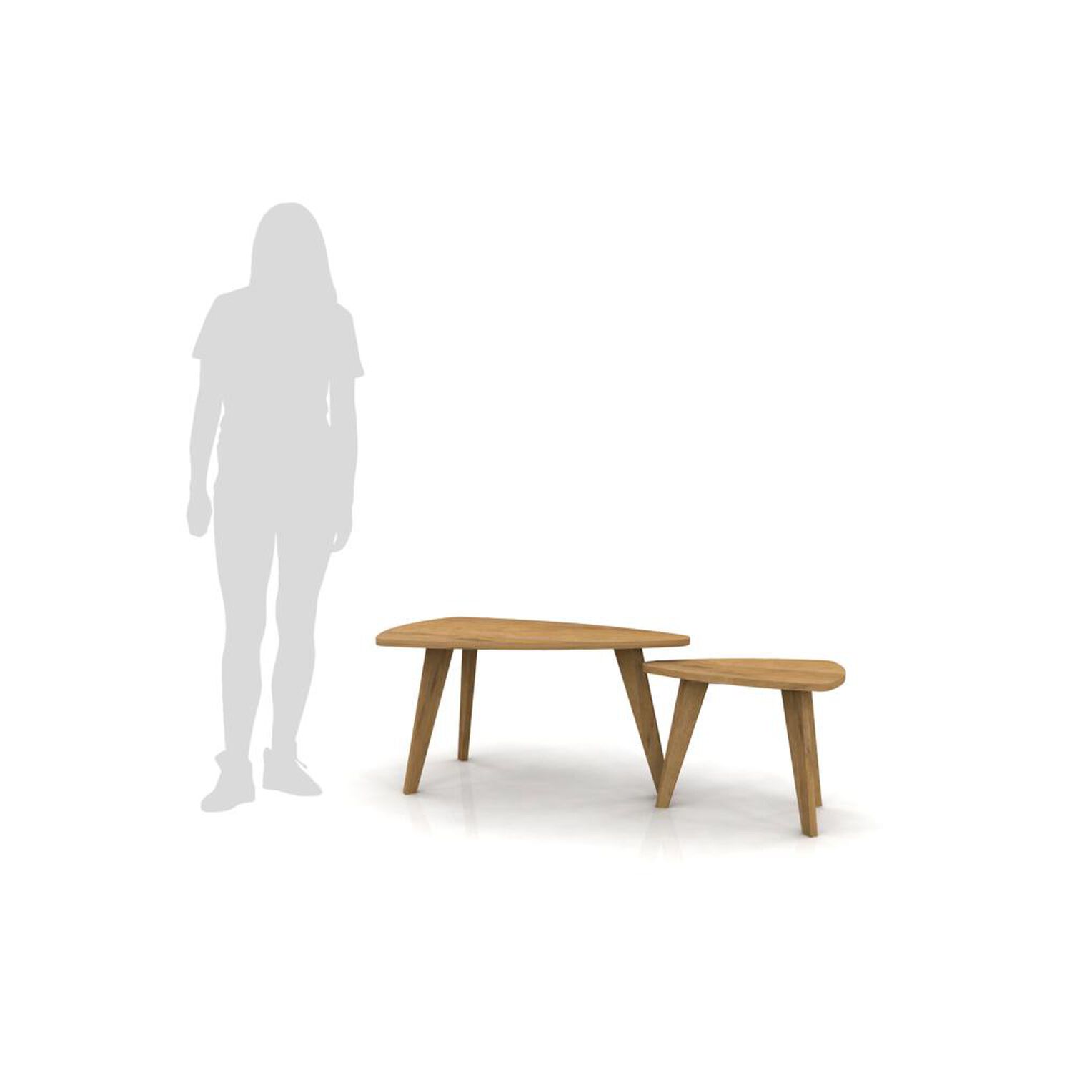 Set 2 Mesas Living Home Mobili Lund Ovalo image number 7.0