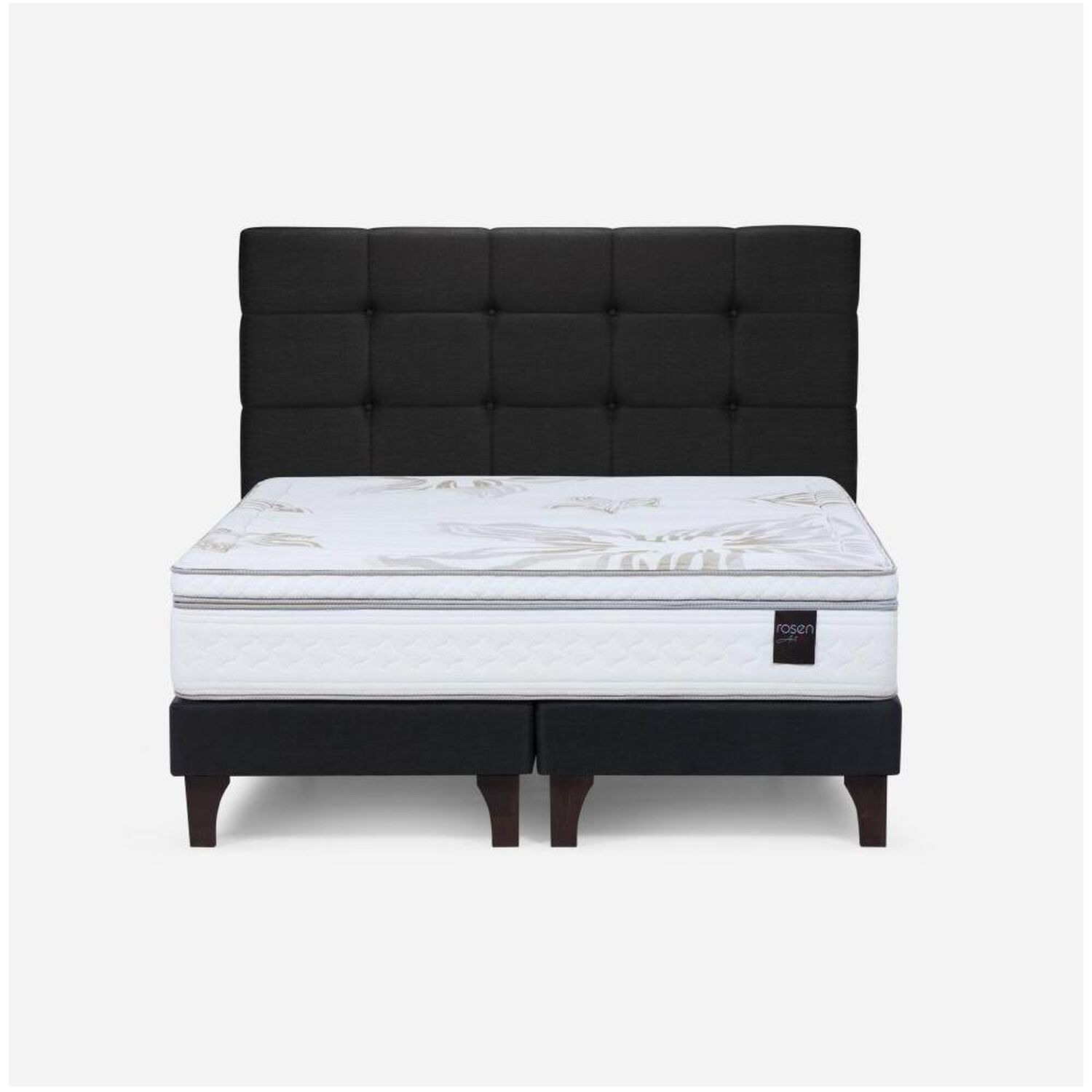 Cama Europea Rosen Art 4 / 2 Plazas / Base Dividida + Respaldo image number 0.0