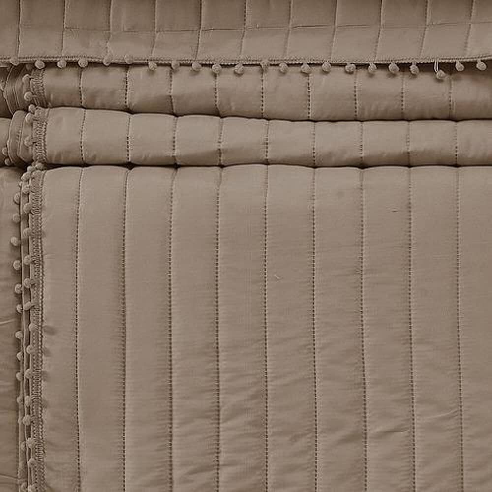 Quilt Andes Pom Pom Taupe 1.5 Plazas image number 3.0