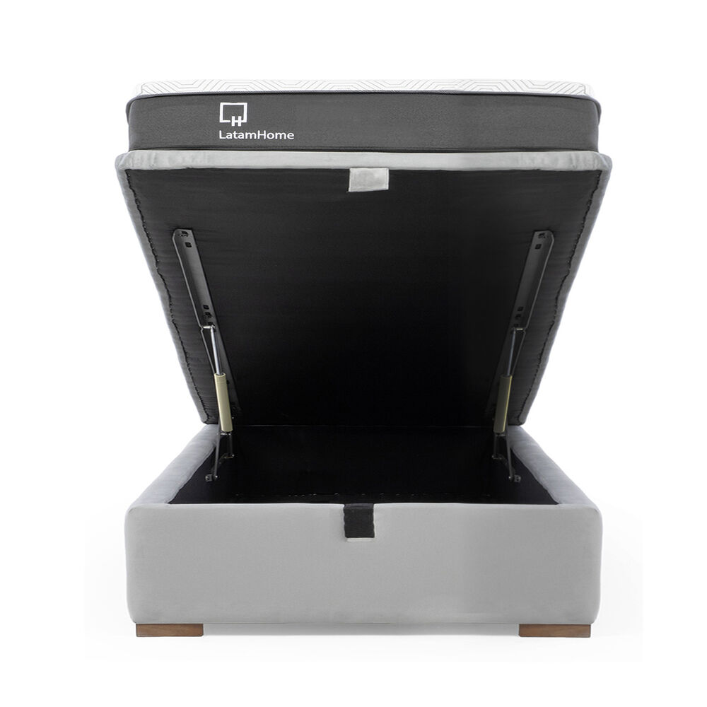 Cama Funcional Boxet Full 1.35 Mt Colchon Resortes New Top Funda Lavable Gris image number 1.0