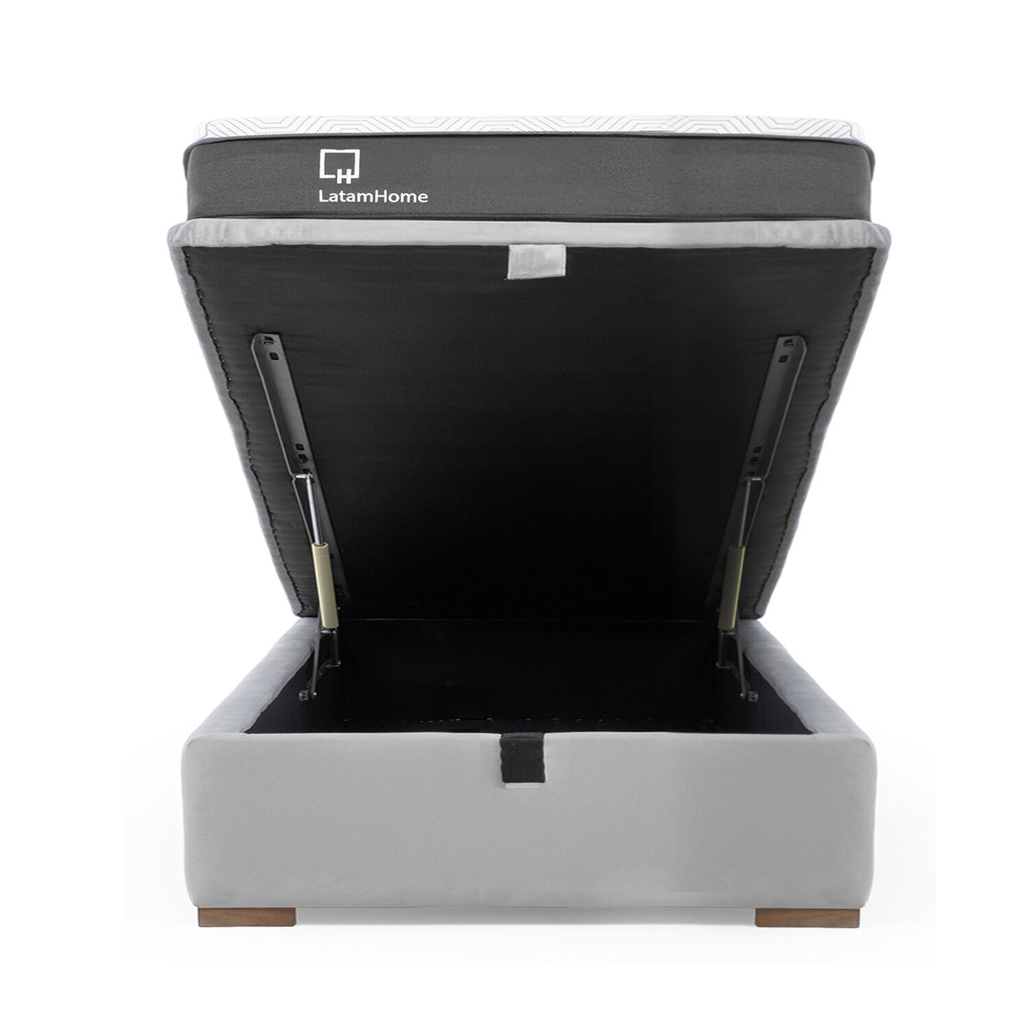 Cama Funcional Boxet Full 1.35 Mt Colchon Resortes New Top Funda Lavable Gris image number 1.0