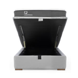 Cama Funcional Boxet Full 1.35 Mt Colchon Resortes New Top Funda Lavable Gris