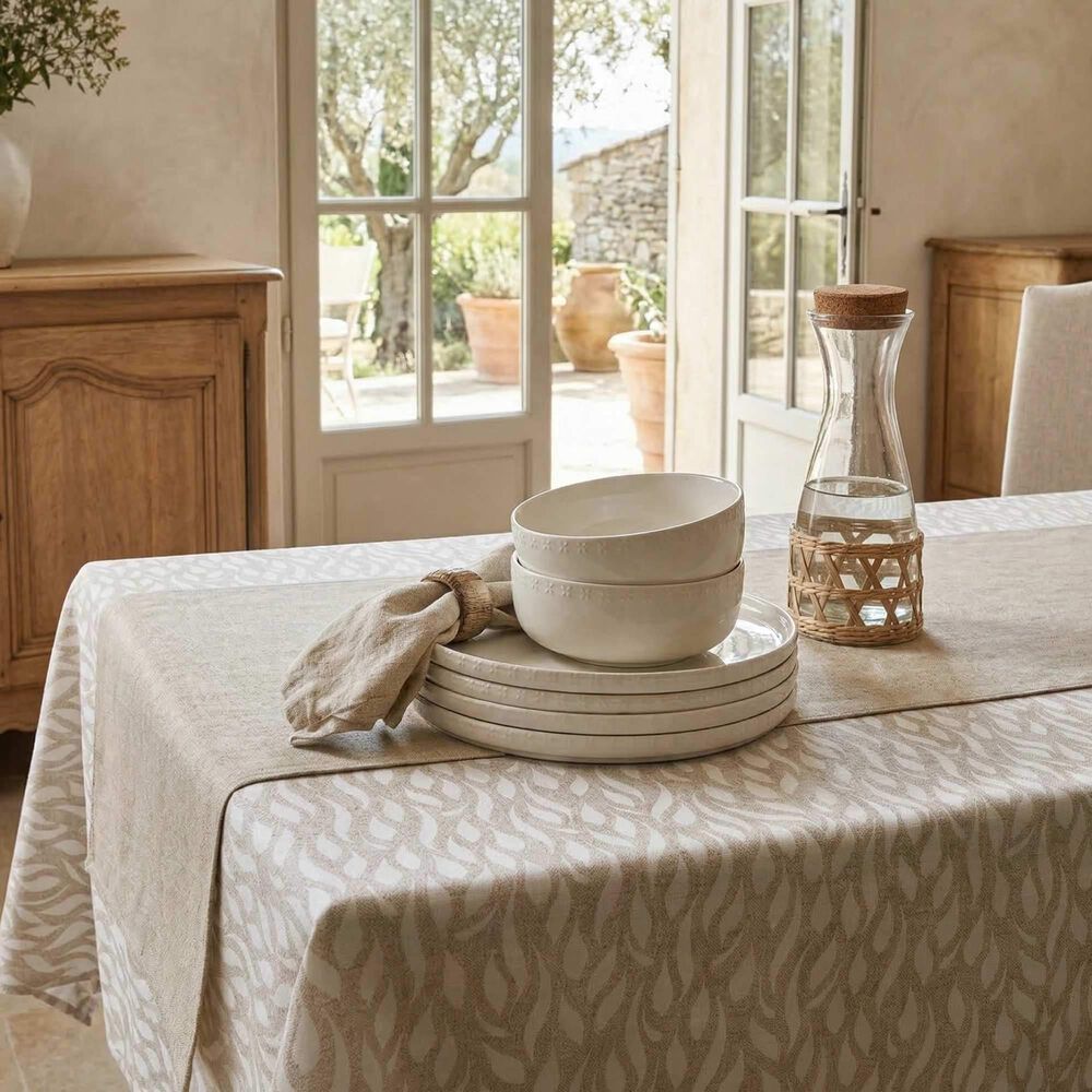 Mantel De Algod&oacute;n Wave Beige 157x227 Cm image number 1.0