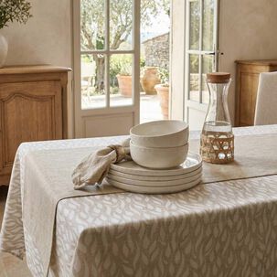 Mantel De Algod&oacute;n Wave Beige 157x227 Cm