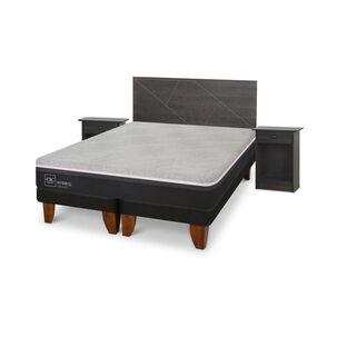 Cama Europea Cic Hybrid Smart / 2 Plazas / Base Dividida + Set De Maderas