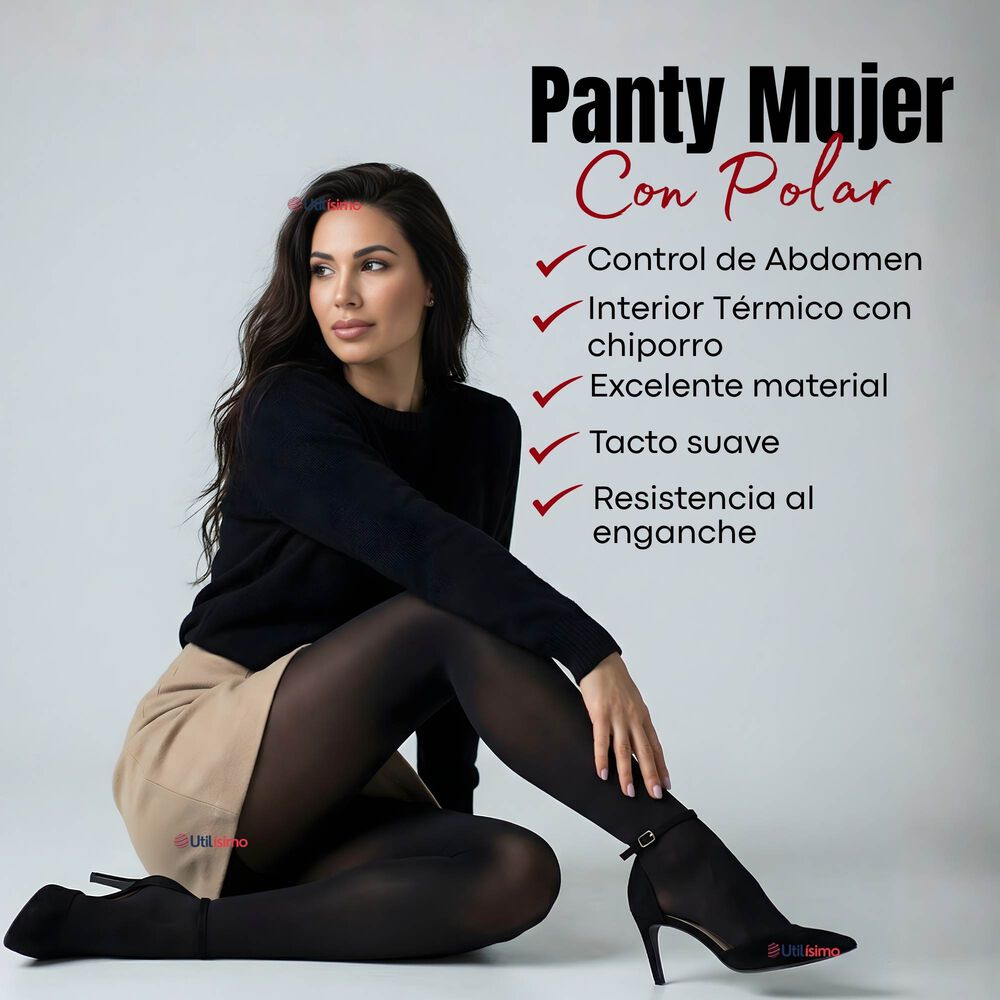 Pack 5 Calzas Pantys Con Chiporro Mujer Elasticada Negra image number 3.0