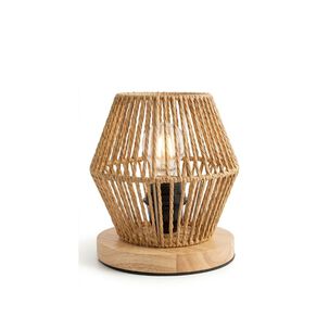 L&aacute;mpara Velador R&uacute;stica N&oacute;rdica Cuerda Y Madera