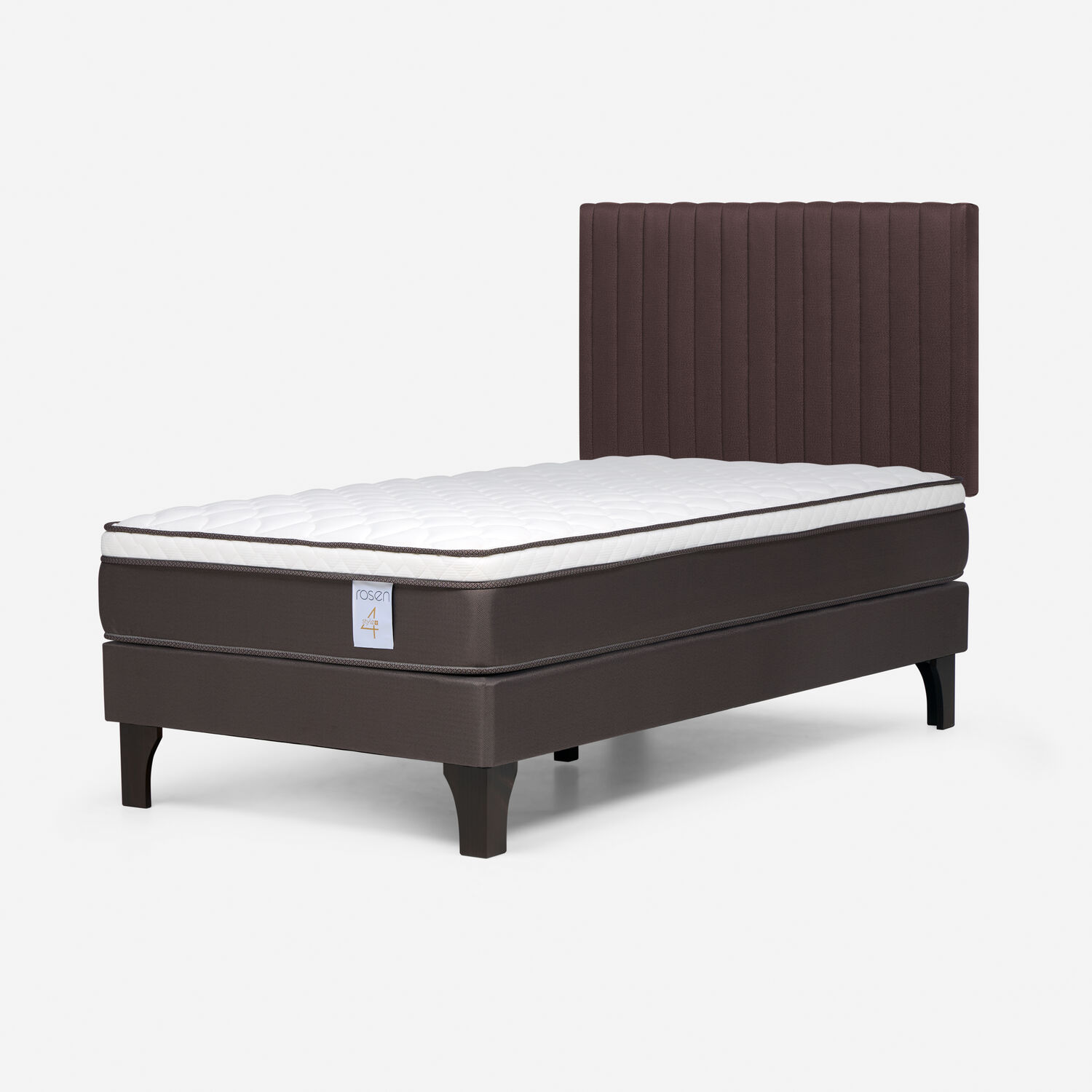 Cama Europea Rosen New Style 4 Plus / 1.5 Plazas / Base Normal + Respaldo image number 1.0