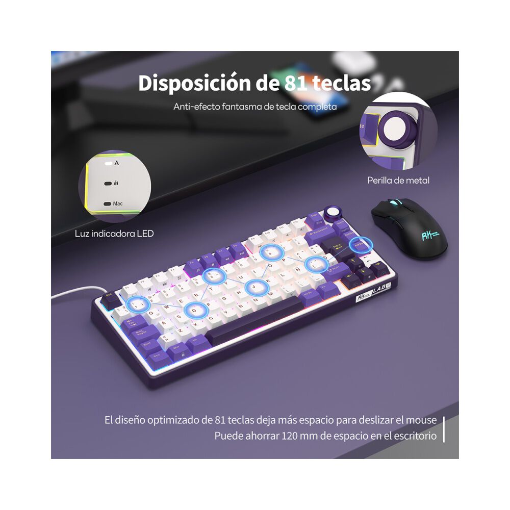Teclado Mec&aacute;nico Rk R75 75% Espa&ntilde;ol - Royal Kludge image number 3.0