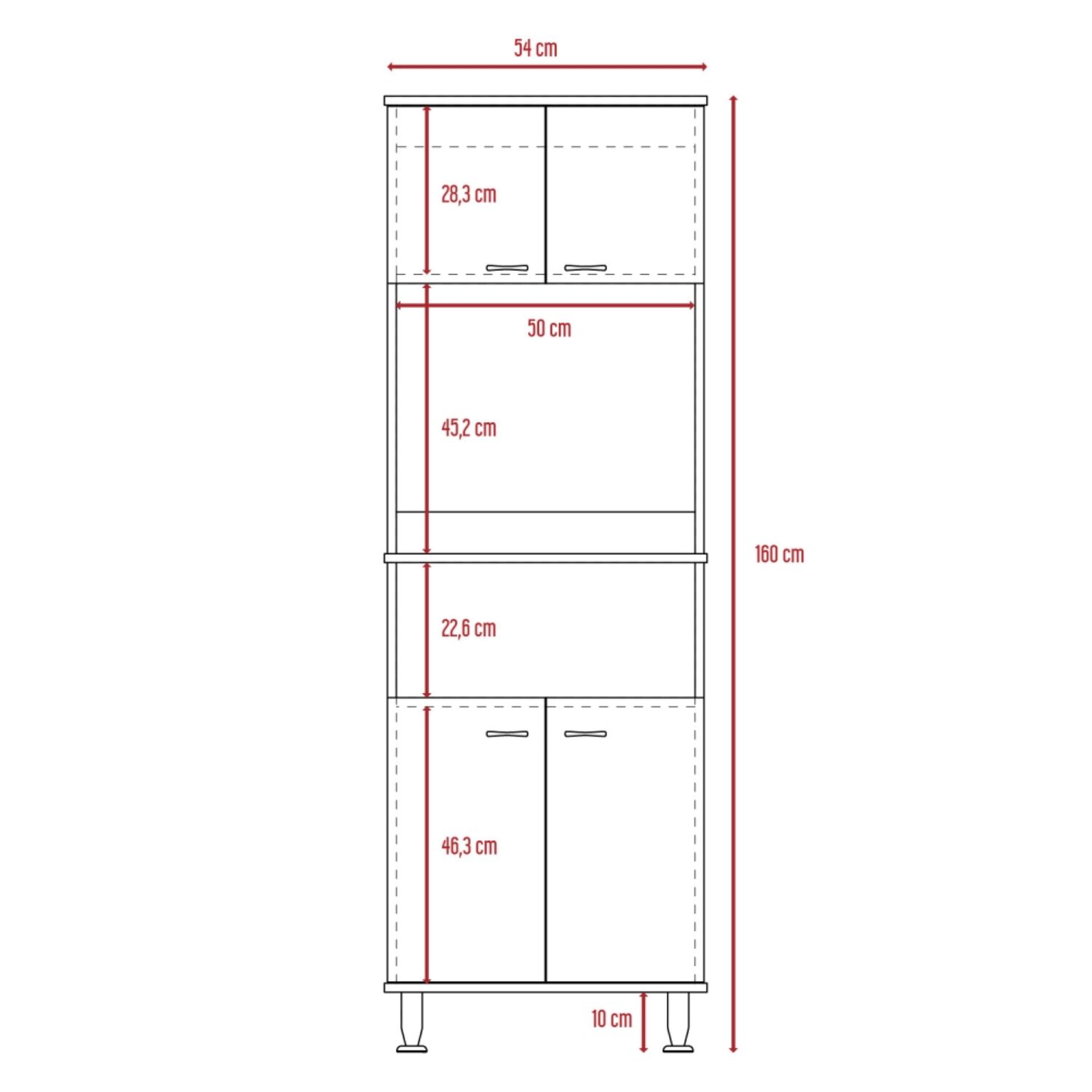 Mueble Microondas 4 Puertas Fm-011c Caf&eacute; Claro Y Blanco image number 7.0