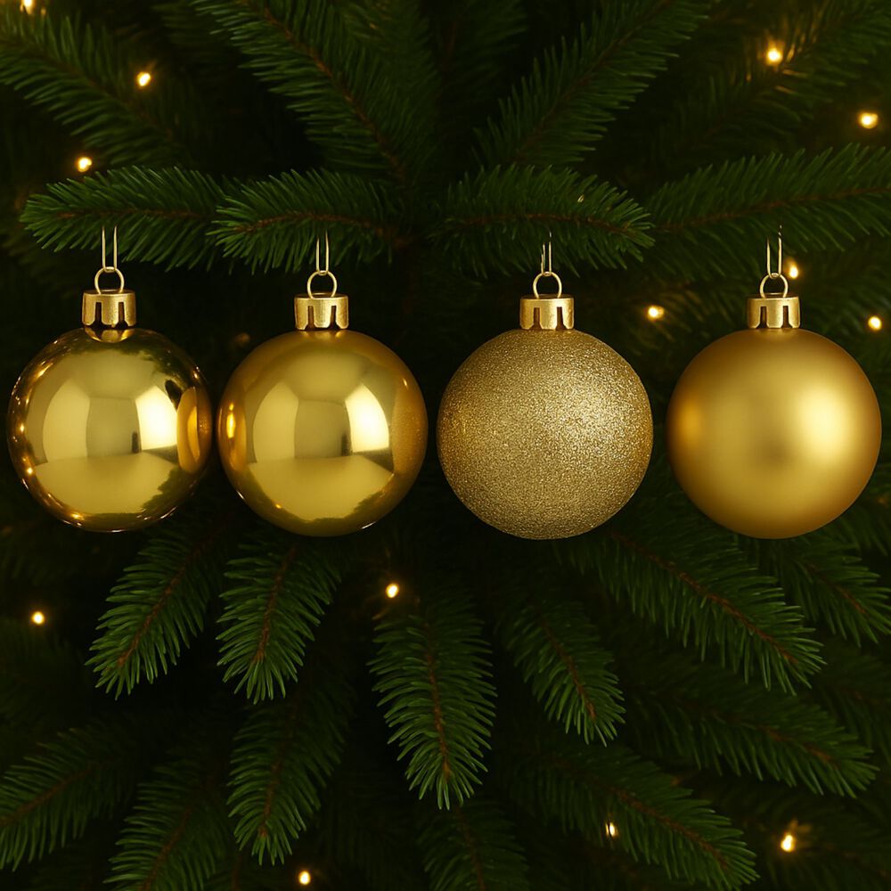 4 Bambalinas Esferas Navideñas Dorado 12cm Decoracion Navidad image number 2.0