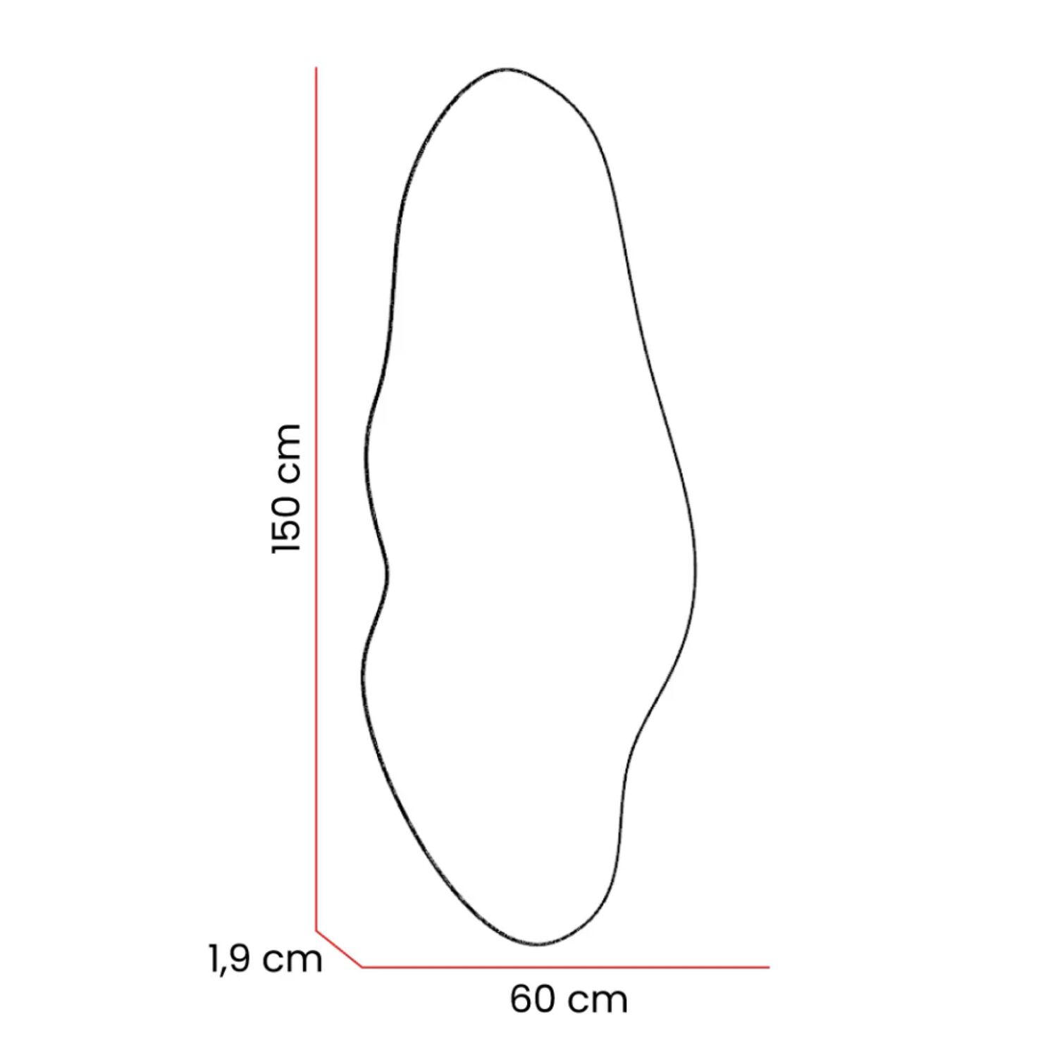 Espejo Con Forma Irregular 150x65x1,9 Cm Fm-020 image number 5.0