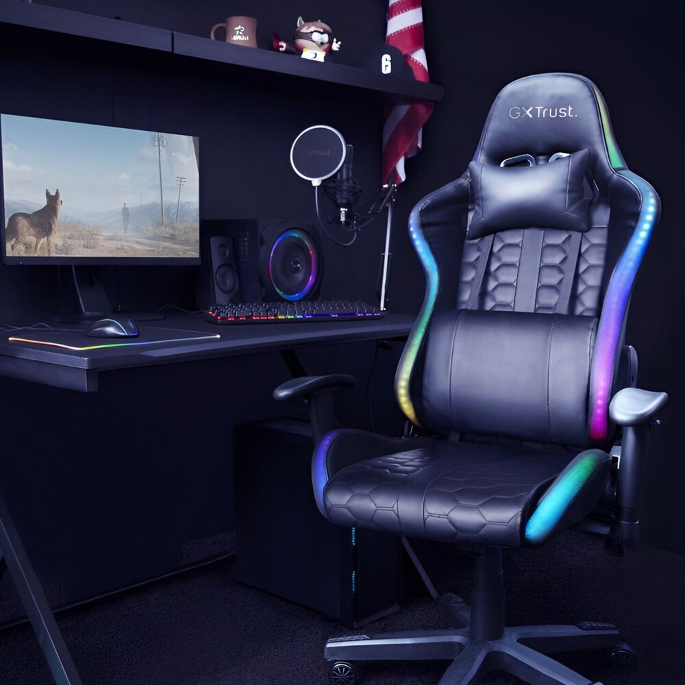 Silla Gamer Trust Rizza Full Rgb Comfort Plus Gxt 716 image number 9.0