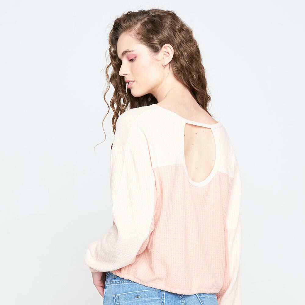 Sweater Bloque Color Ajustable Corto Mujer Freedom image number 2.0