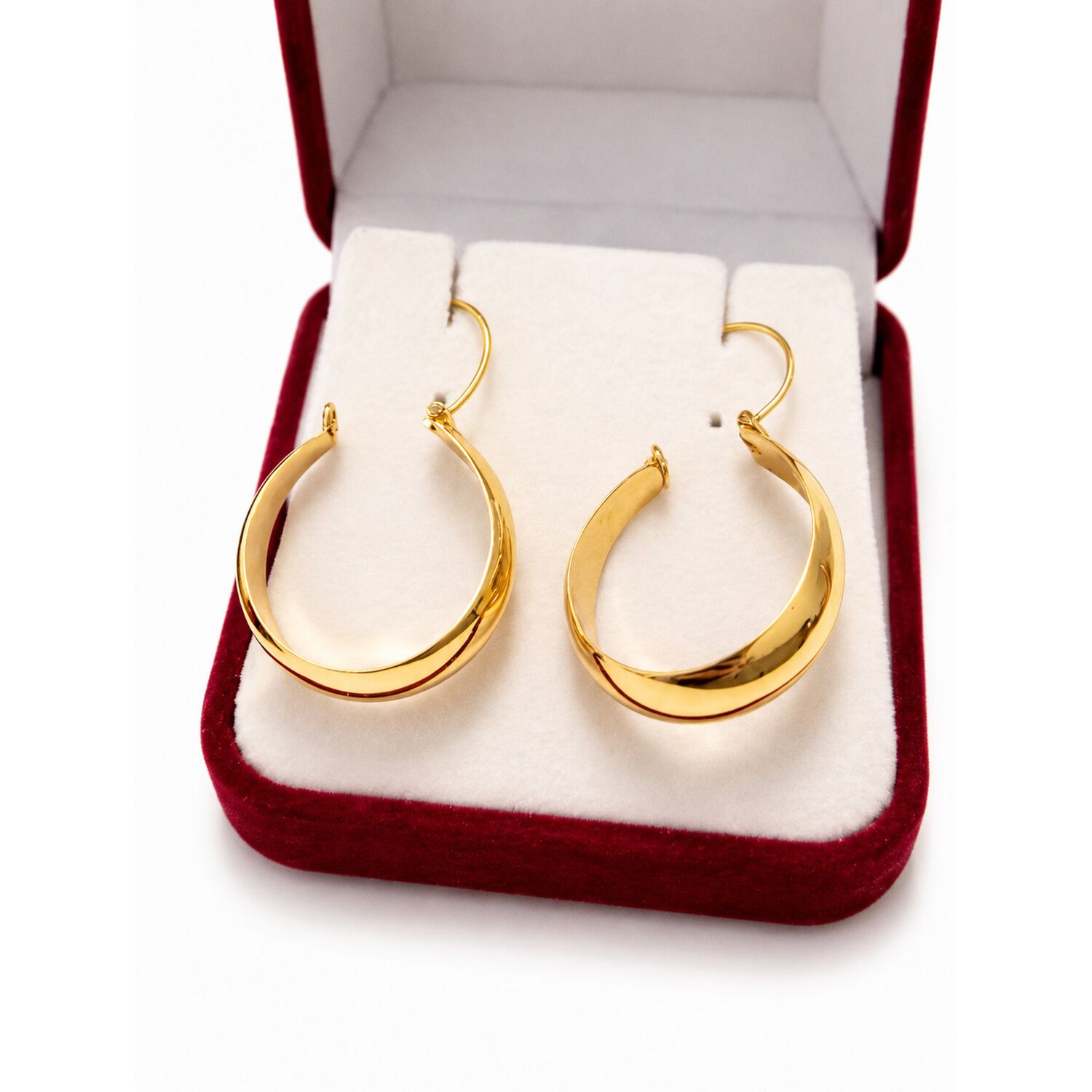 Aros Argolla Bote 2,7cm Largo N4 Oro 18k 3.10gr Mujer Regalo Dorado image number 2.0