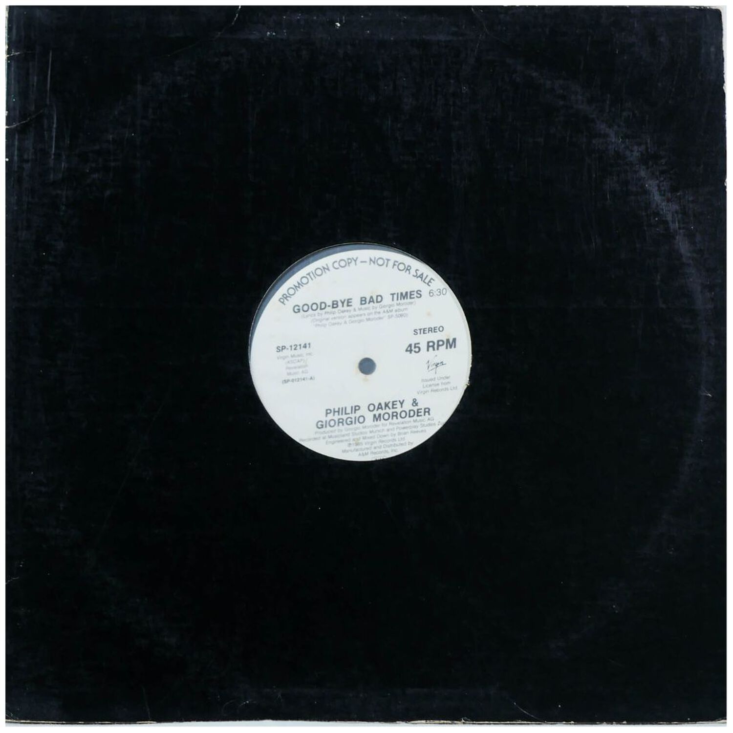 Philip Oakey & Georgio Moroder - Good-bye Bad Times (promo) | 12" Maxi Single Usado image number 0.0