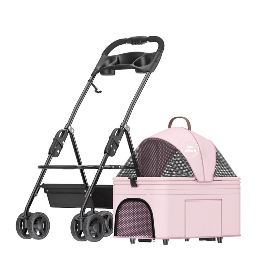 Coche Plegable 2 En 1 Para Mascotas Lubabycas Rosado image number 8.0