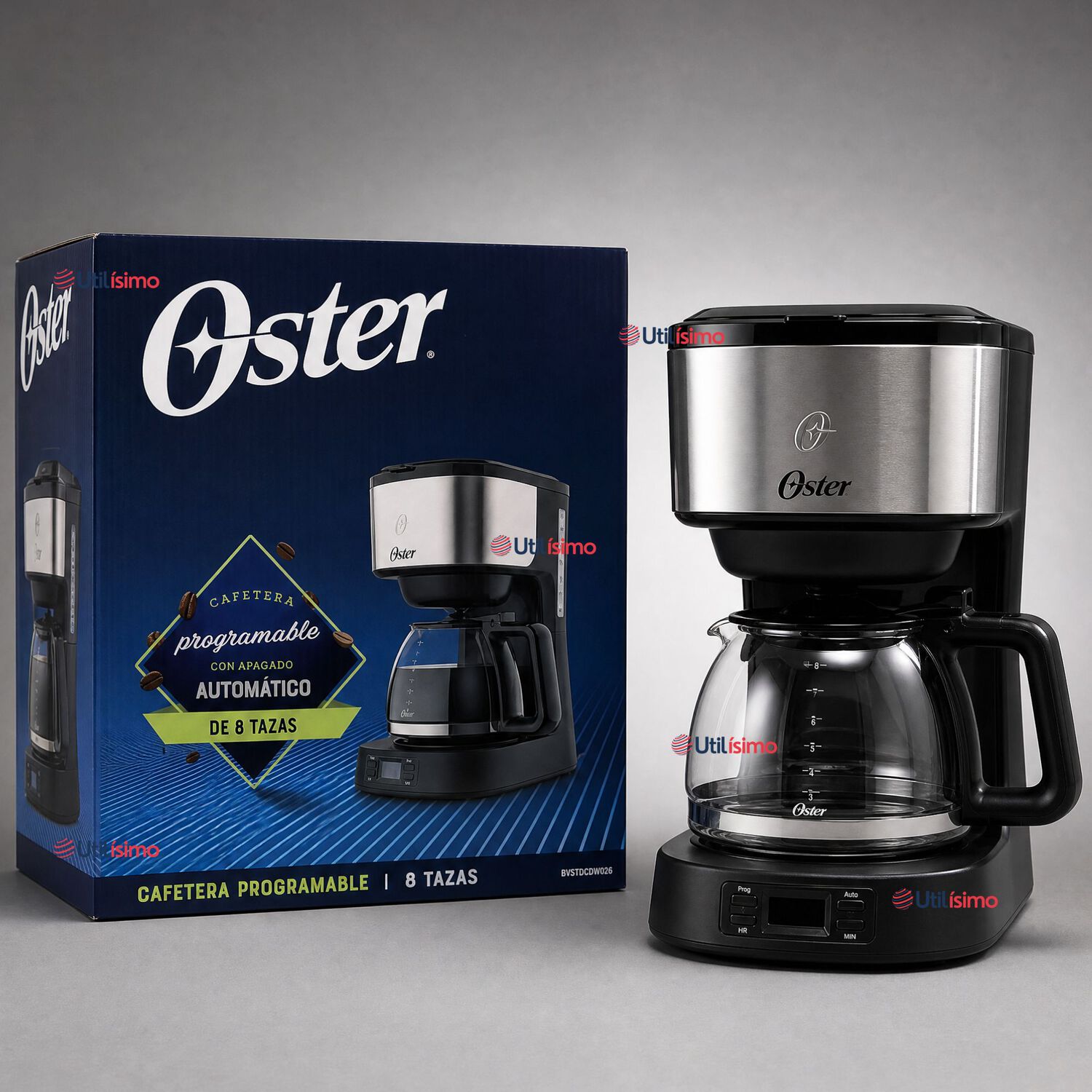 Cafetera Programable Oster 8 Tazas En Acero Inoxidable Bvstdc10ss