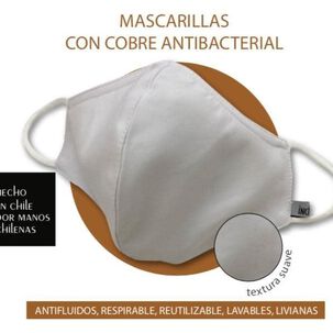 Mascarilla Facial Reutilizable De Cobre Blanco Talla S