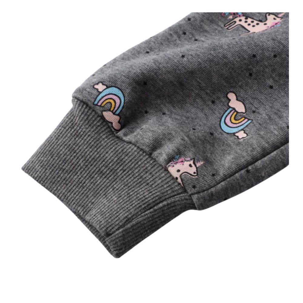 Pantal&oacute;n Buzo Ni&ntilde;a 100% Algod&oacute;n Azul Oscuro Unicornios Y Arcoiris image number 3.0