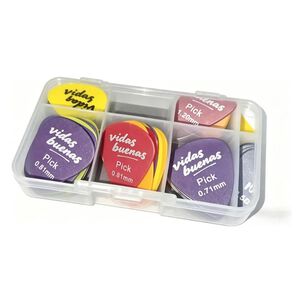 Set 50 U&ntilde;etas Guitarra Multicolor Con Organizador Pl&aacute;stico