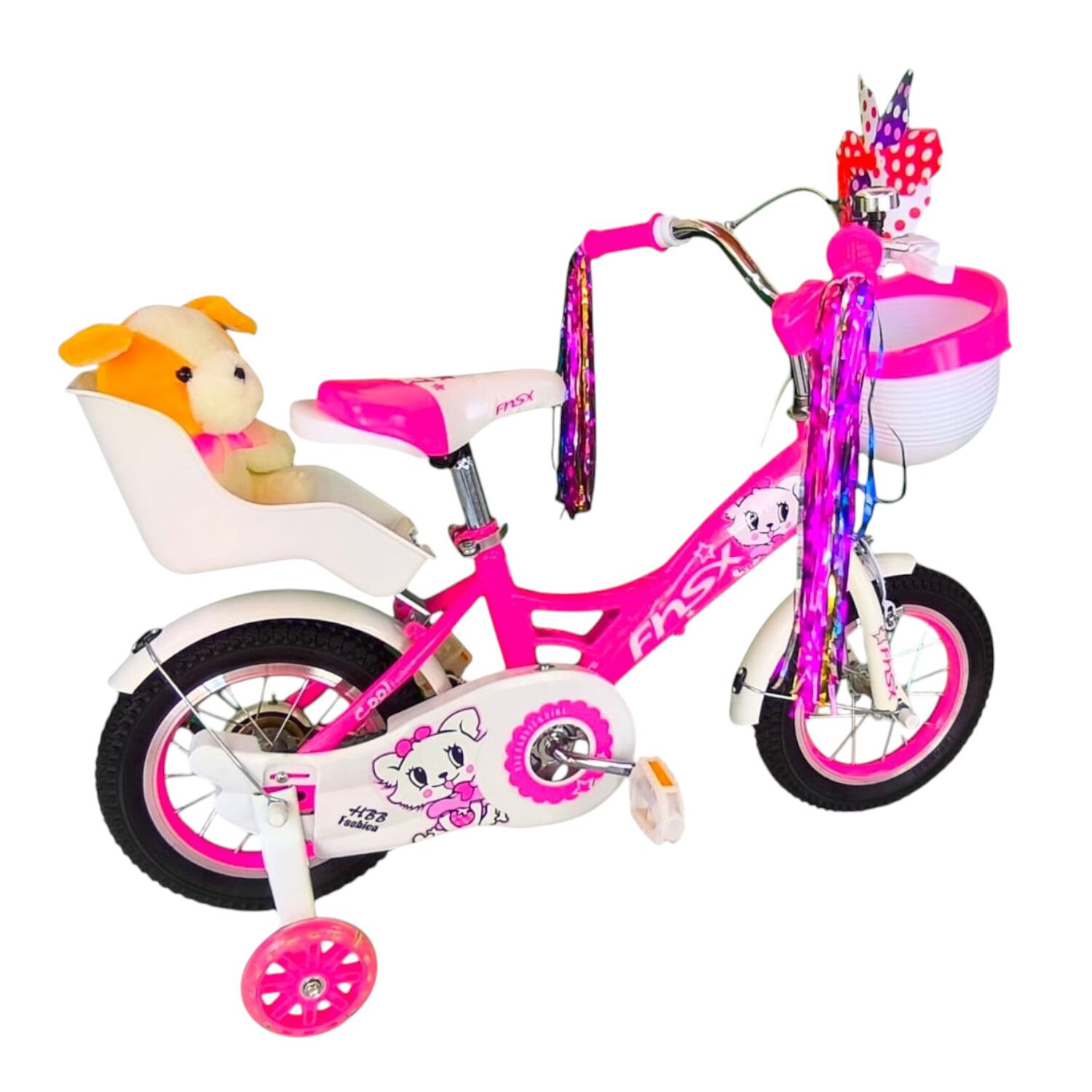 Bicicleta Aro 12 Infantil Con Peluchero Rosada Fnsx image number 4.0