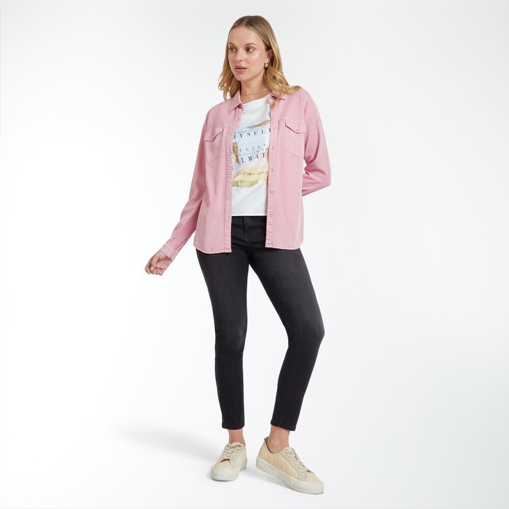 Blusa Manga Larga Cuello Camisero Mujer Kimera image number 1.0