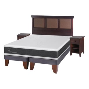 Cama Europea Cic Ortopedic / King / Base Dividida + Set De Maderas