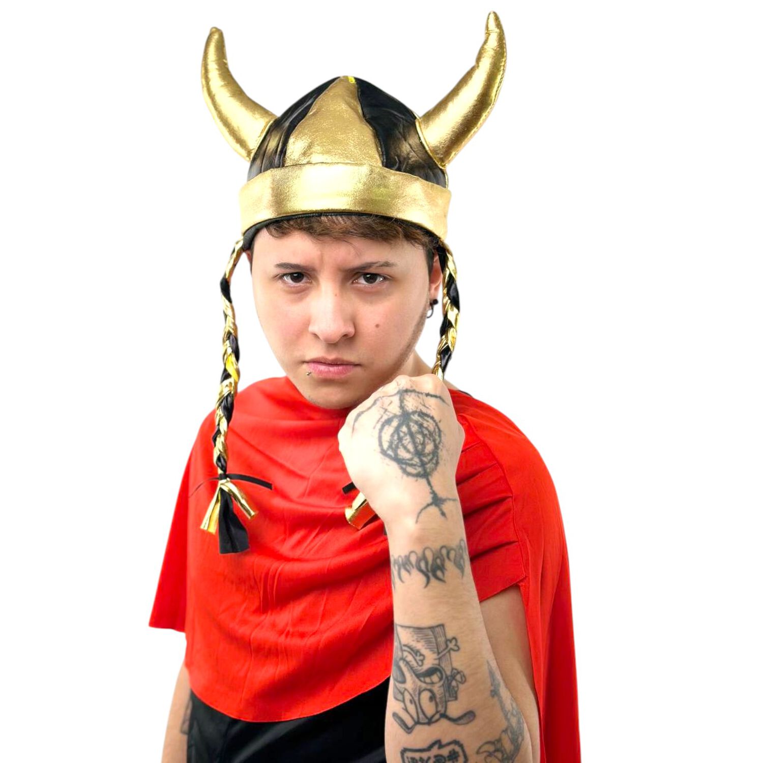 Casco Sombrero Vikingo Trenzas Accesorios Edad Media image number 3.0