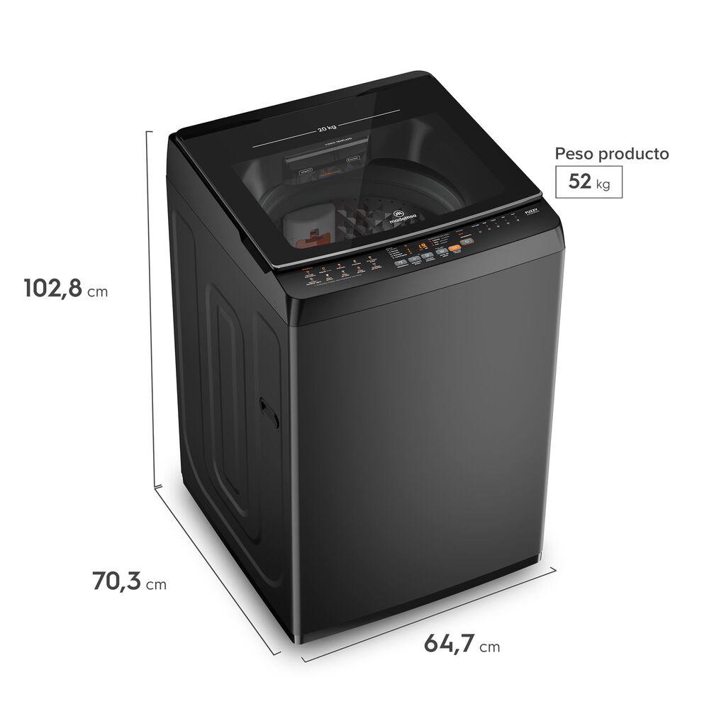 Lavadora Autom&aacute;tica 20kg Carga Superior Mdwmt20o Onix image number 2.0