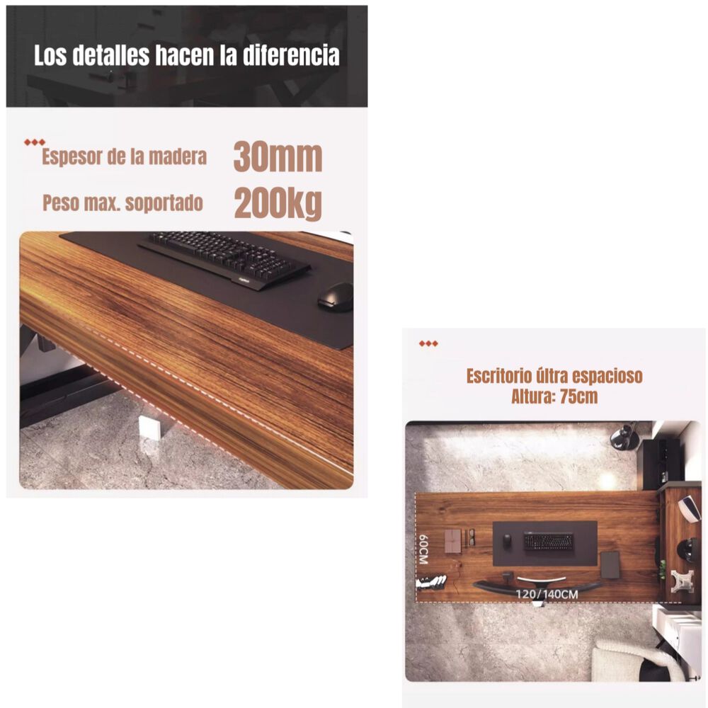 Escritorio Mesa Comedor Gamer 120*60*75cm Lubabycas image number 6.0