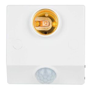 Sensor Movimiento Pir Soporte E27 220v Ajustable Blanco