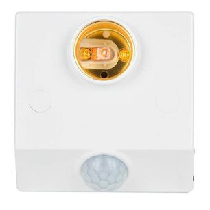 Sensor Movimiento Pir Soporte E27 220v Ajustable Blanco