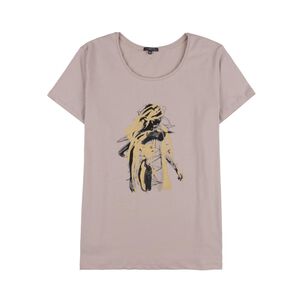 Polera Print Delantero Fozalizado Manga Corta Cuello Redondo Mujer Kimera