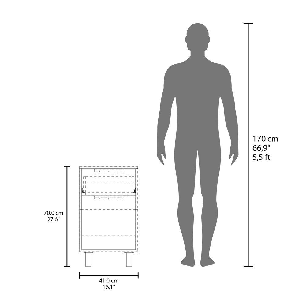 Velador 1 Caj&oacute;n 1 Puerta Fm-002n - Negro Y Caf&eacute; Claro image number 7.0