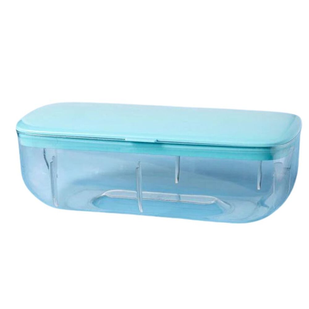 Bandeja Hielera Silicona Molde Para Cubos De Hielo 2 En 1 Azul image number 1.0