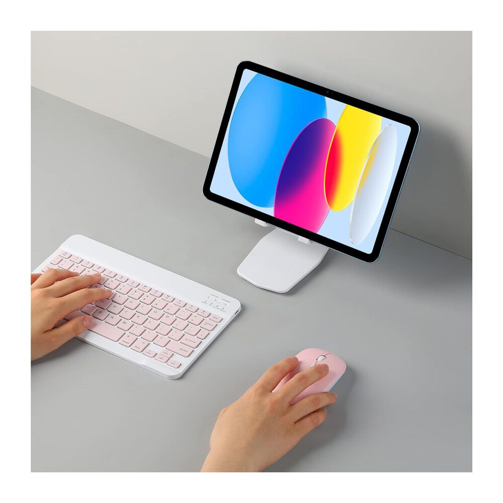 Kit De Teclado Mouse Para Ipad O Tablet Android Slim Rosado image number 3.0