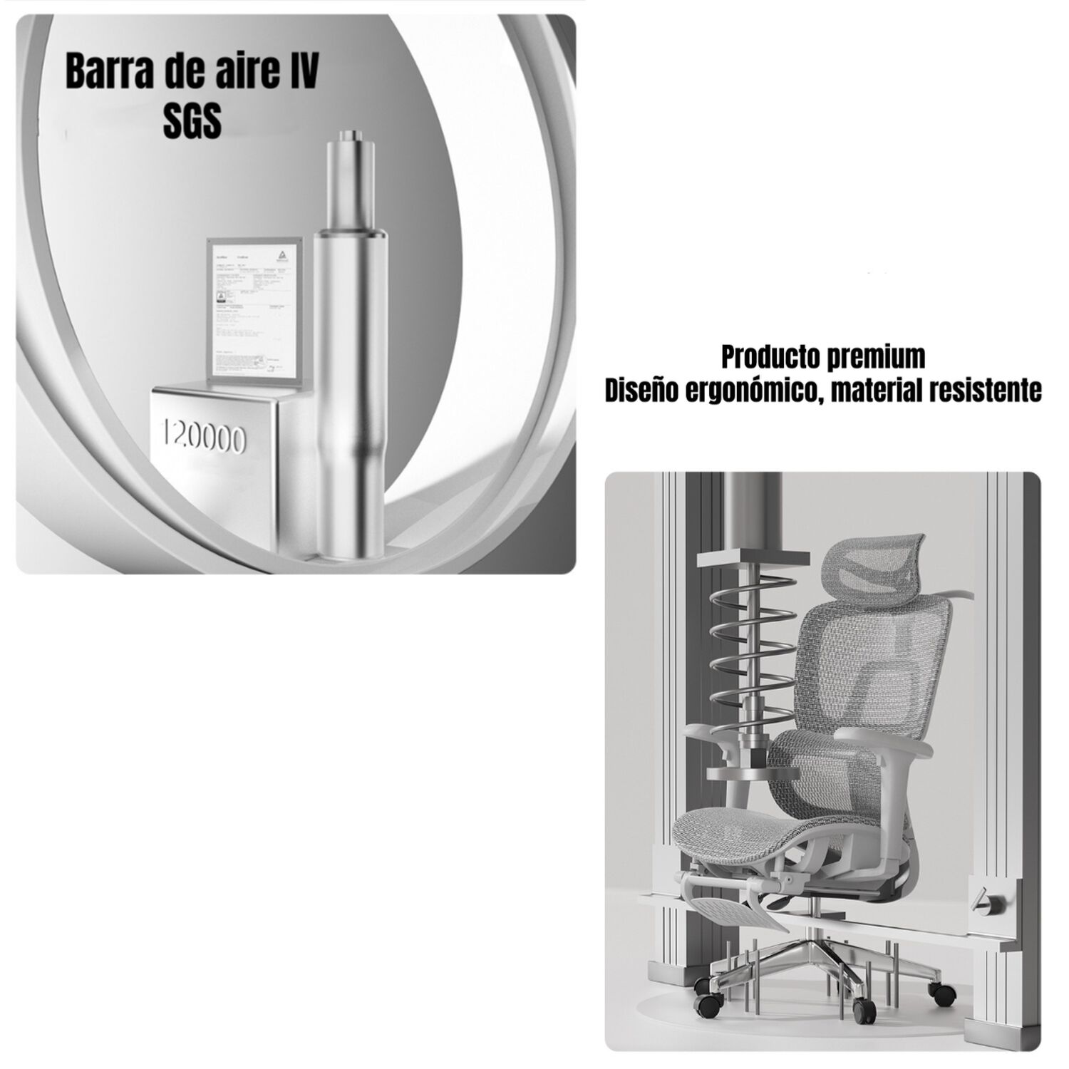 Silla De Escritorio Reclinable E14 Gris By Lubabycas image number 1.0
