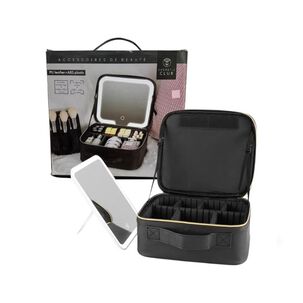 Malet&iacute;n Maquillaje Espejo Led 3 Modos Luz Negro