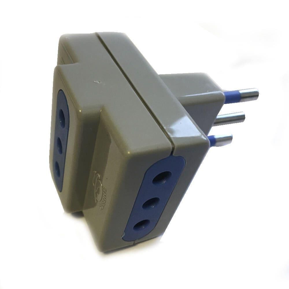 Enchufe Triple C/tierra 10a Gris Royaltech image number 0.0