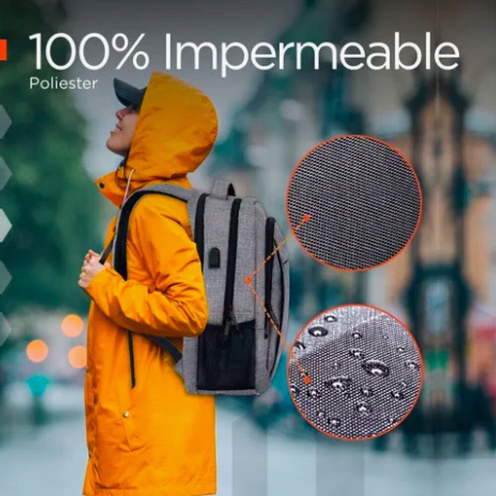 Mochila Notebook Antirrobo Gris image number 3.0