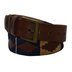 Cintur&oacute;n Cuero Bordado Pampa Talla M Caf&eacute; Raiquen