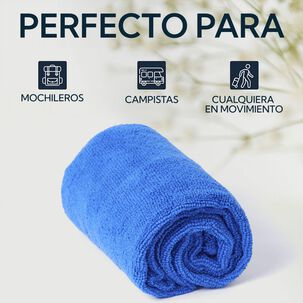 Pack Toallon Y Toalla Microfibra Terry Azul Pro Outdoor