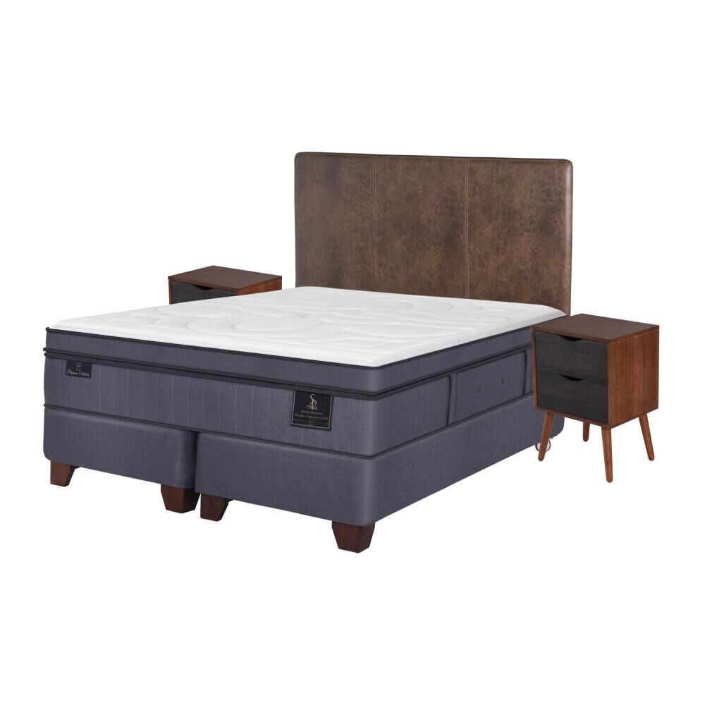 Box Spring Cic Super Premium / 2 Plazas / Base Dividida  + Set De Maderas image number 1.0